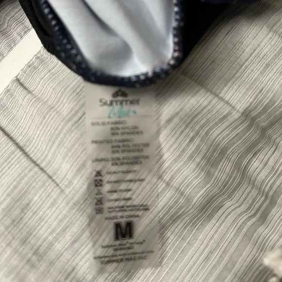 Summer Mae Maternity Swimsuit With Skort Bottom Medium Blue Orange - Picture 5 of 8